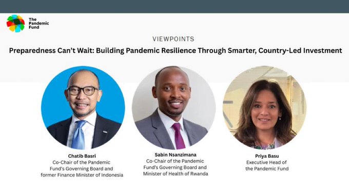 Minister of Health Rwanda, Dr. Sabin Nsanzimana, Re-elected as Co-Chair of the Pandemic Fund